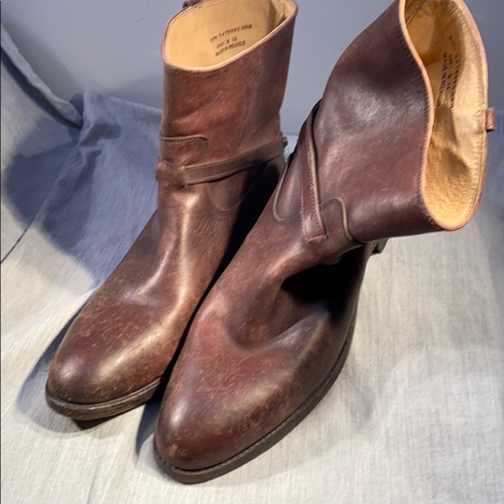 Frye Dark Brown Harness Short Boots 9 1/2